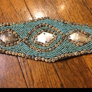 Hawian Turquoise Color Beaded Shell Belt